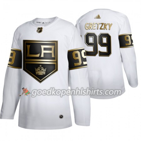 Los Angeles Kings Wayne Gretzky 99 Adidas 2019-2020 Golden Edition Wit Authentic Shirt - Mannen